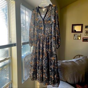 H&M Sheer Floral Midi Dress 🌼